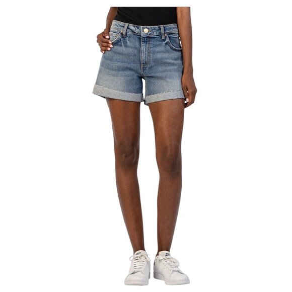 Kut from The Kloth Womens High Waist Jane Raw Hem Denim Jean Shorts Sz 6 New - Picture 1 of 8